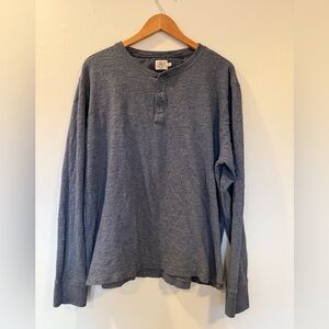 Faherty 100% Cotton Heather Blue Henley XL